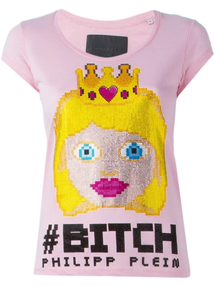 Philipp Plein The Princess T-shirt, Women's, Size: Xs, Pink/purple, Cotton