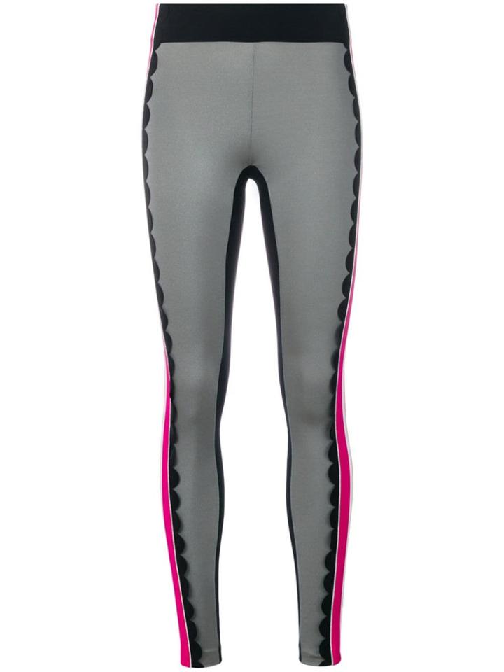 No Ka' Oi Side Stripes Sports Leggings - Grey