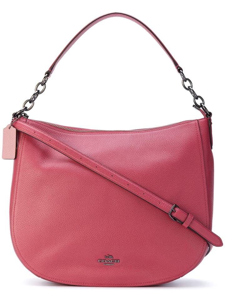 Coach Zipped Shoulder Bag - Pink & Purple