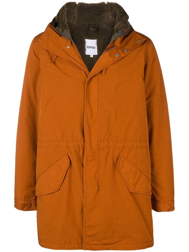 Aspesi Hooded Parka Coat - Orange