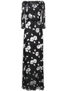 Carolina Herrera Floral Long Dress - Black