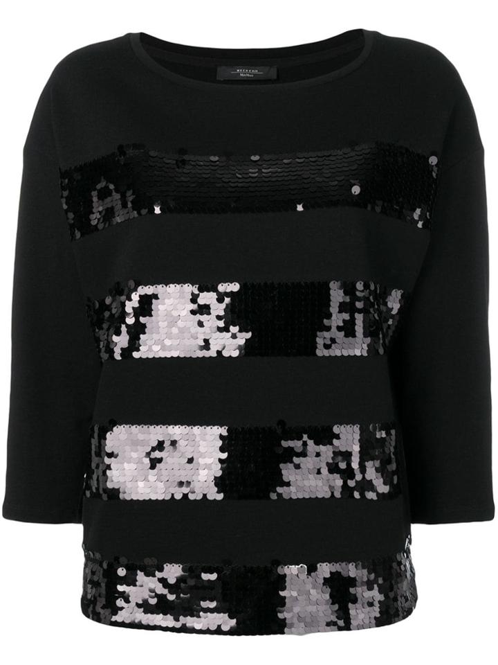Weekend Max Mara Sequin Stripe Sweatshirt - Black