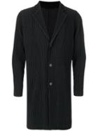 Homme Plissé Issey Miyake - Single Breasted Pleated Coat - Men - Polyester - 3, Black, Polyester