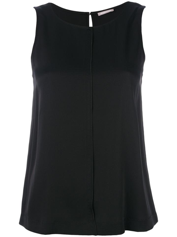 Hemisphere Stitch Detail Blouse - Black