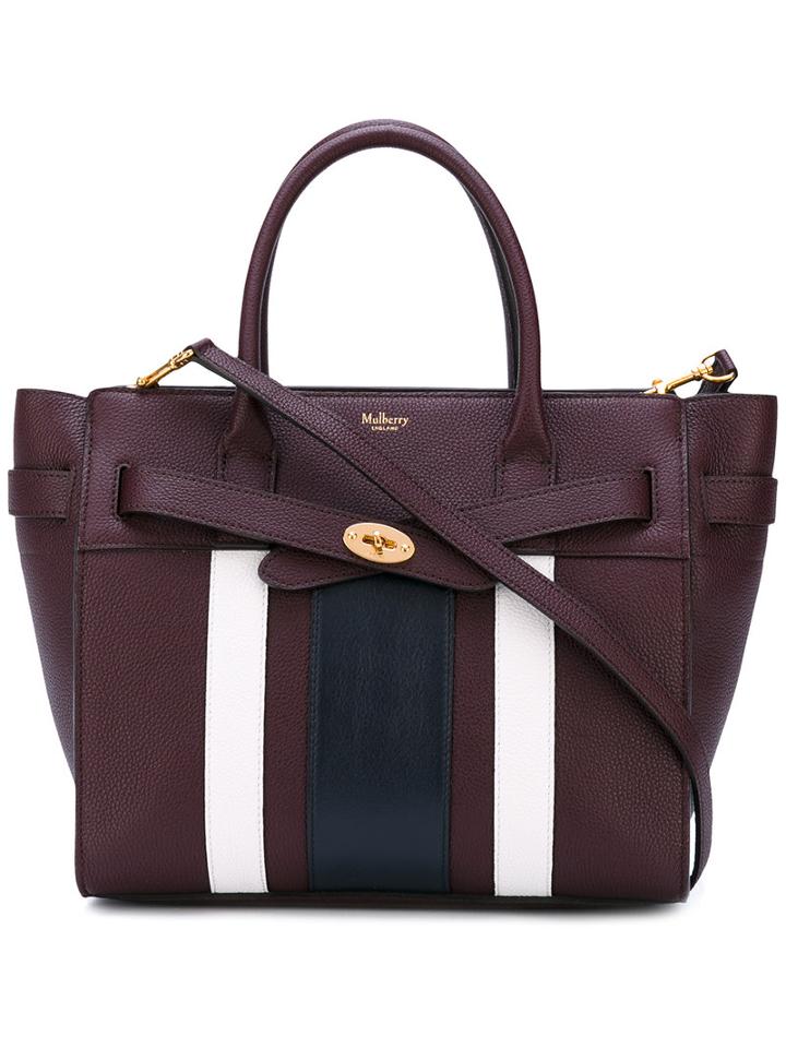 Mulberry - Stripe Panel Shoulder Bag - Women - Calf Leather - One Size, Red, Calf Leather