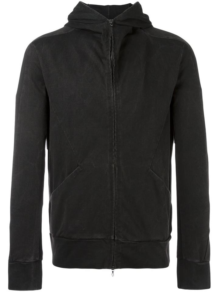 Attachment Creased Effect Hoodie, Men's, Size: 5, Black, Rayon/cotton