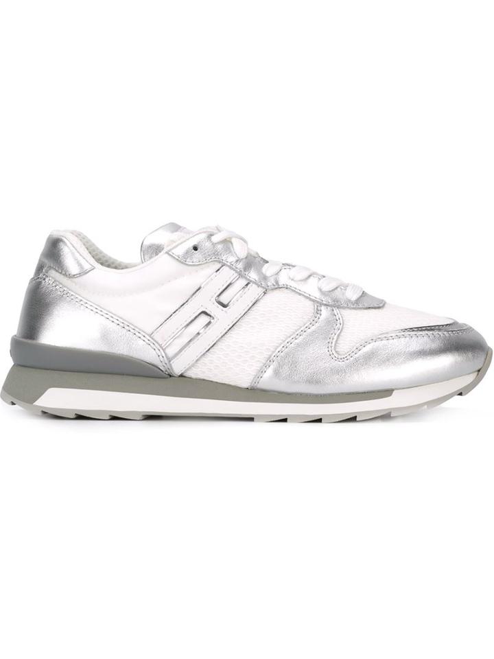 Hogan Rebel Mesh Panel Contrast Lace Up Sneakers