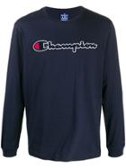 Champion Logo Embroidery Sweatshirt - Blue