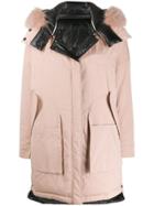 Yves Salomon Army Fur Trim Hooded Padded Parka - Pink