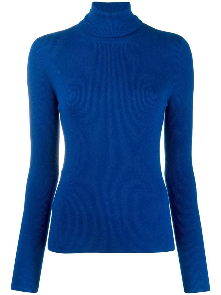 Mcq Alexander Mcqueen Roll-neck Fitted Sweater - Blue