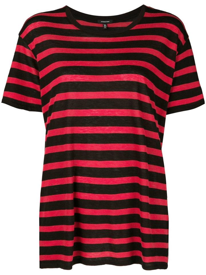 R13 Striped Oversized T-shirt - Red