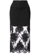 Fleur Du Mal Lace Pencil Skirt - Black