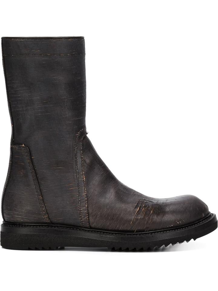 Rick Owens Round Toe Boots