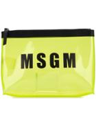 Msgm Branded Clutch Bag - Green