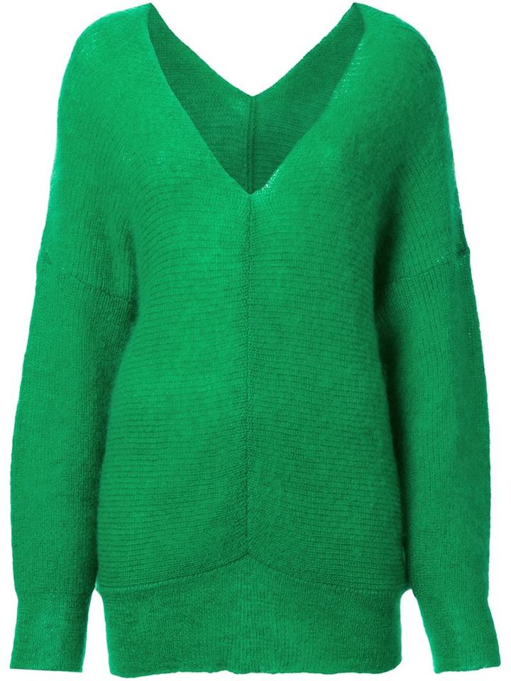 G.v.g.v. Off Shoulder Pullover, Women's, Size: Xs, Green, Nylon/mohair