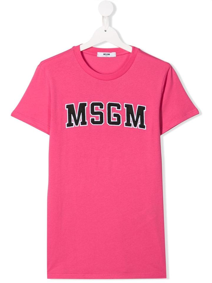 Msgm Kids Teen Logo T-shirt - Pink