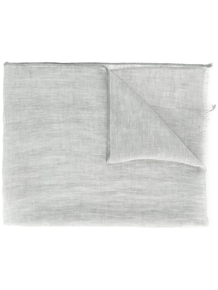 Eleventy Woven Scarf, Men's, Grey, Linen/flax/silk/cashmere