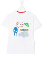 Fendi Kids Space Print T-shirt, Boy's, Size: 12 Yrs, White