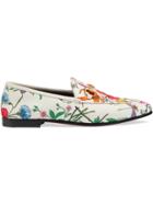 Gucci Jordaan Floral Print Loafers - White