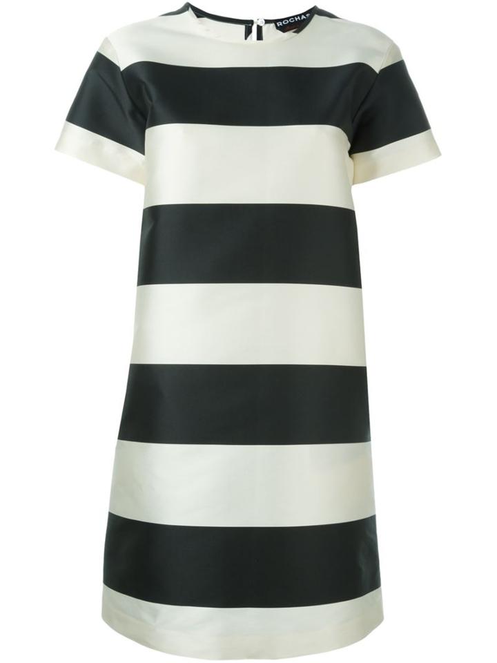 Rochas Striped Dress, Women's, Size: 42, Nude/neutrals, Silk/polyester