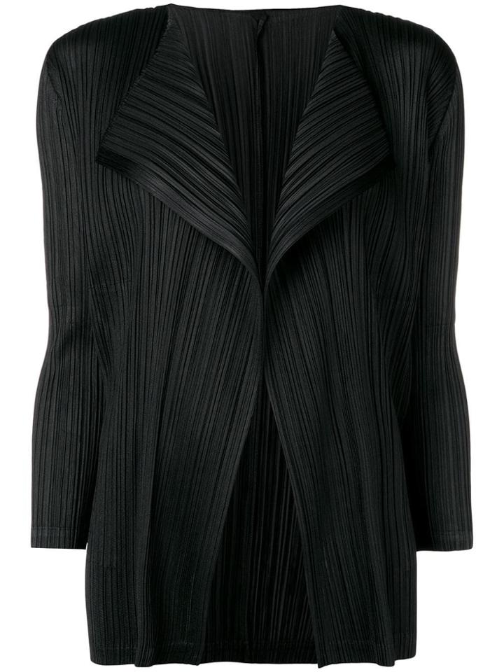Pleats Please By Issey Miyake Open Front Jacket - Black