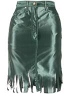 Jean Paul Gaultier Pre-owned 1991 Frayed Trim Skirt - Green