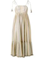 Zimmermann Rainbow Stripe Tassel Maxi Dress - Green