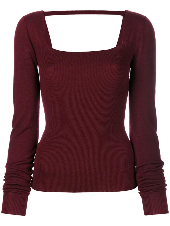 Chalayan Open Back Knitted Top - Red
