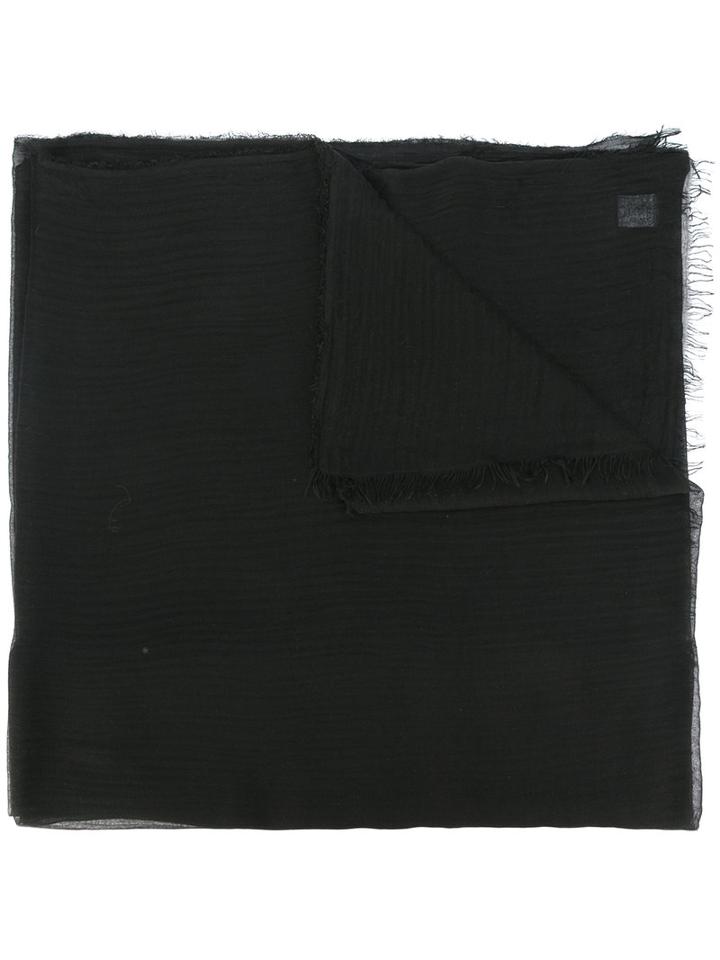 Faliero Sarti - Frayed Edge Scarf - Women - Silk/modal - One Size, Black, Silk/modal