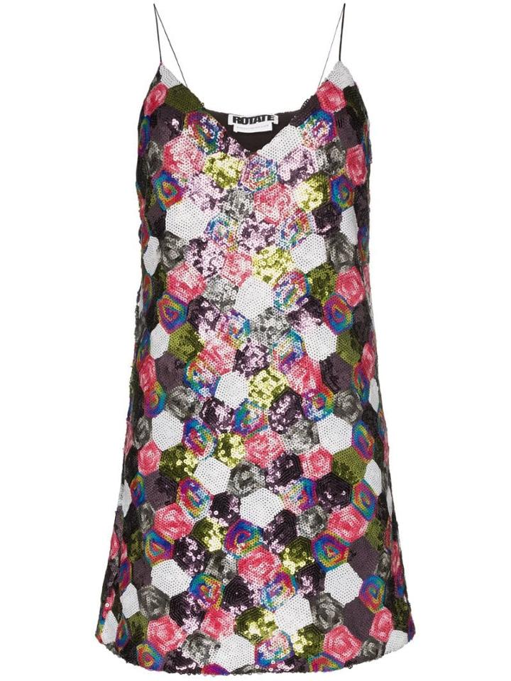 Rotate Sequin Patchwork Mini Dress - Multicoloured