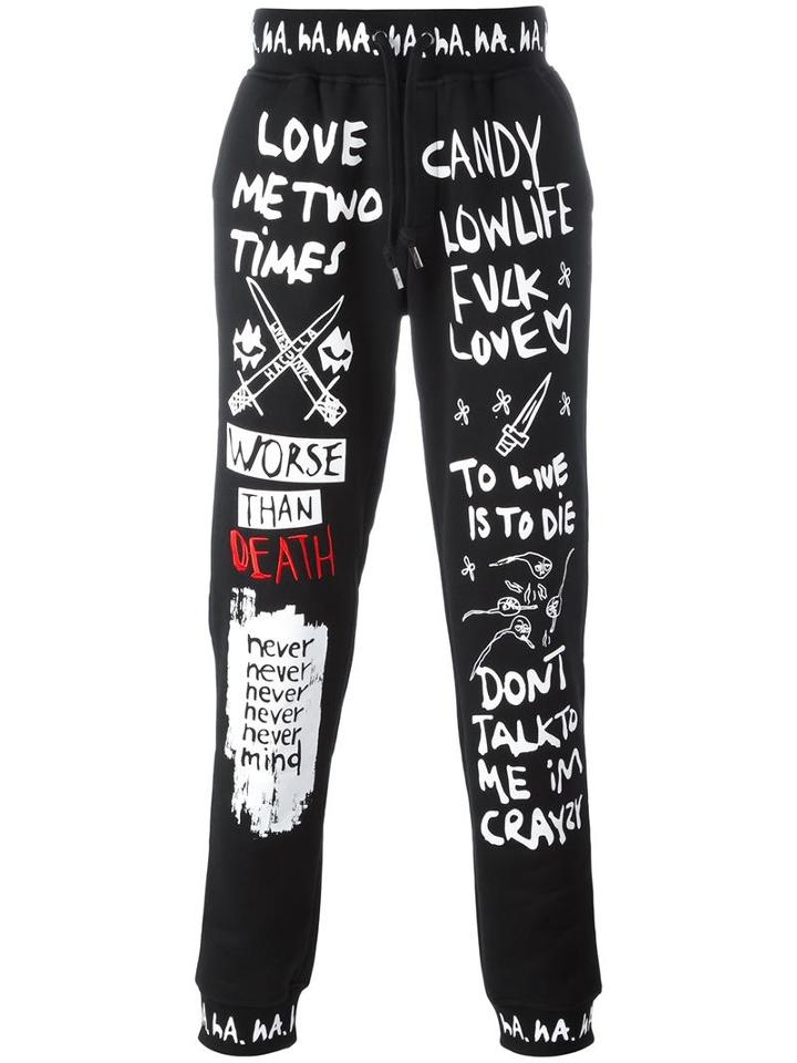 Haculla Multi-print Sweatpants, Men's, Size: Xs, Black, Cotton/polyester