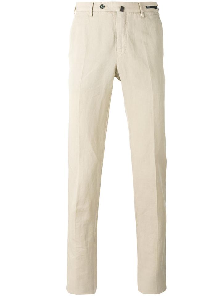 Pt01 - Chino Trousers - Men - Cotton/linen/flax - 48, Nude/neutrals, Cotton/linen/flax