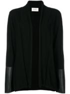 Snobby Sheep Contrast-cuff Knitted Cardigan - Black