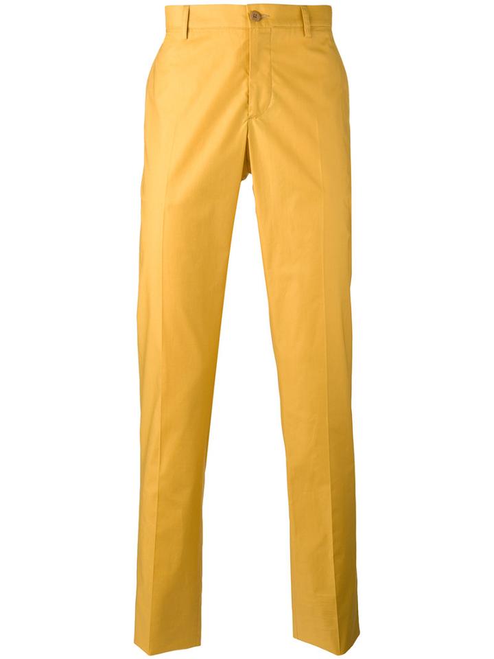 Etro Classic Chinos, Men's, Size: 50, Yellow/orange, Cotton/spandex/elastane