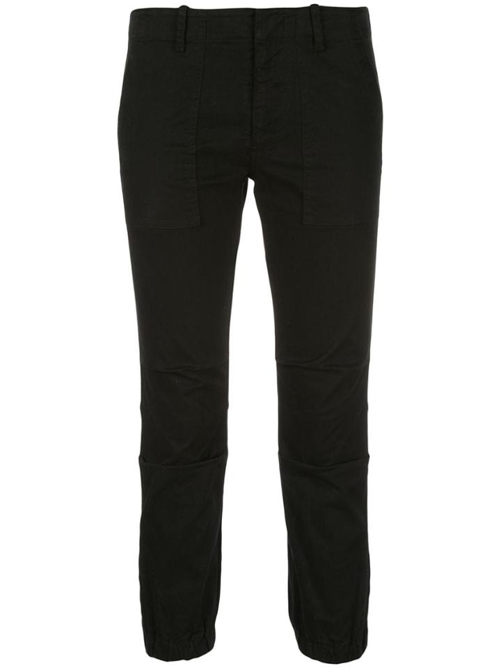 Nili Lotan Plain Slim Cropped Trousers - Black