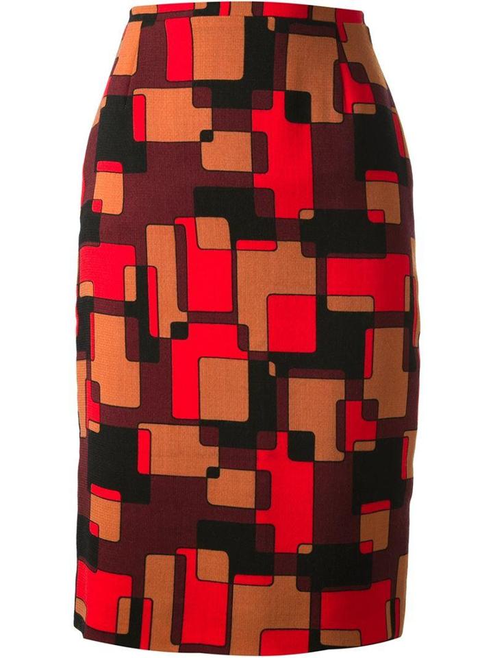 Jean Louis Scherrer Vintage Geometric Print Skirt