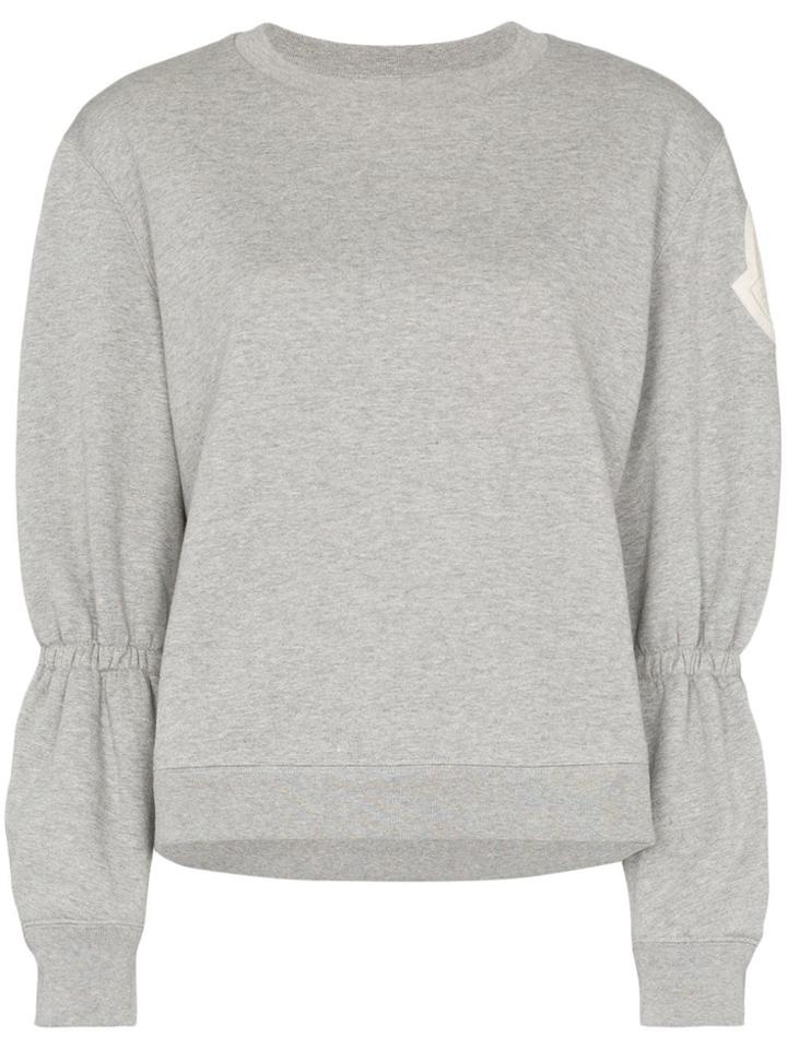 Moncler Logo Patch Gathered Sweatshirt - Grey