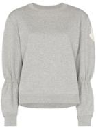 Moncler Logo Patch Gathered Sweatshirt - Grey