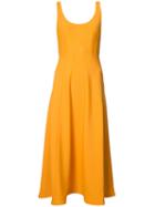 Tibi Corset Crepe Structured Dress, Women's, Size: 6, Yellow/orange, Elastodiene/polyamide/viscose