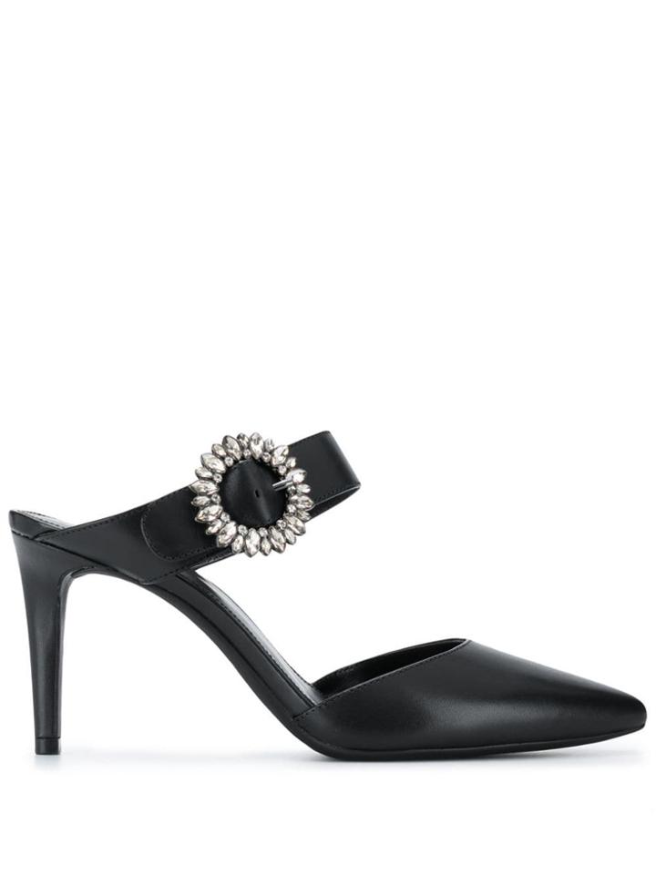 Michael Michael Kors Crystal Embellished Mules - Black