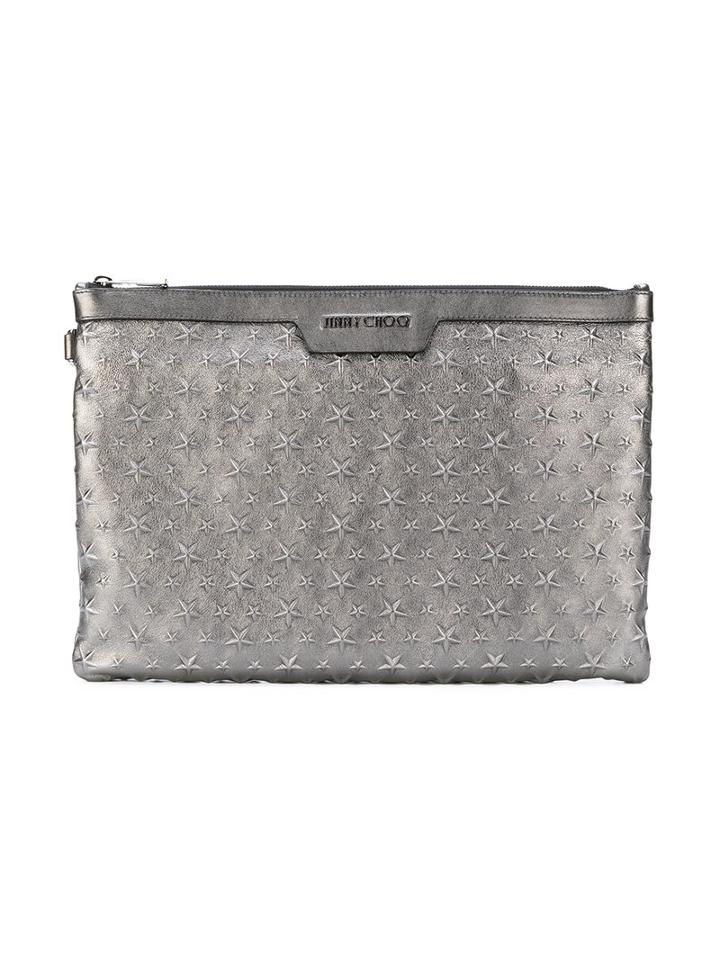 Jimmy Choo - Derek Clutch - Men - Leather - One Size, Grey, Leather