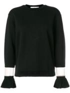 Toga Pulla Tulle Wrist Detail Sweatshirt - Black