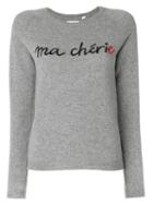 Chinti And Parker - Embroidered Cashmere Sweater - Women - Cashmere - S, Grey, Cashmere