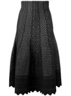 Alexander Mcqueen - Scallop Edge Lace Skirt - Women - Silk/polyester/viscose - M, Black, Silk/polyester/viscose