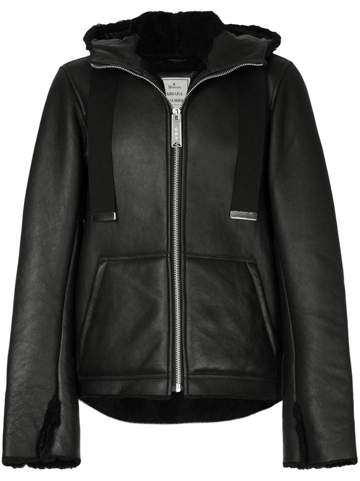 Maison Mihara Yasuhiro Hooded Shearling Jacket - Black