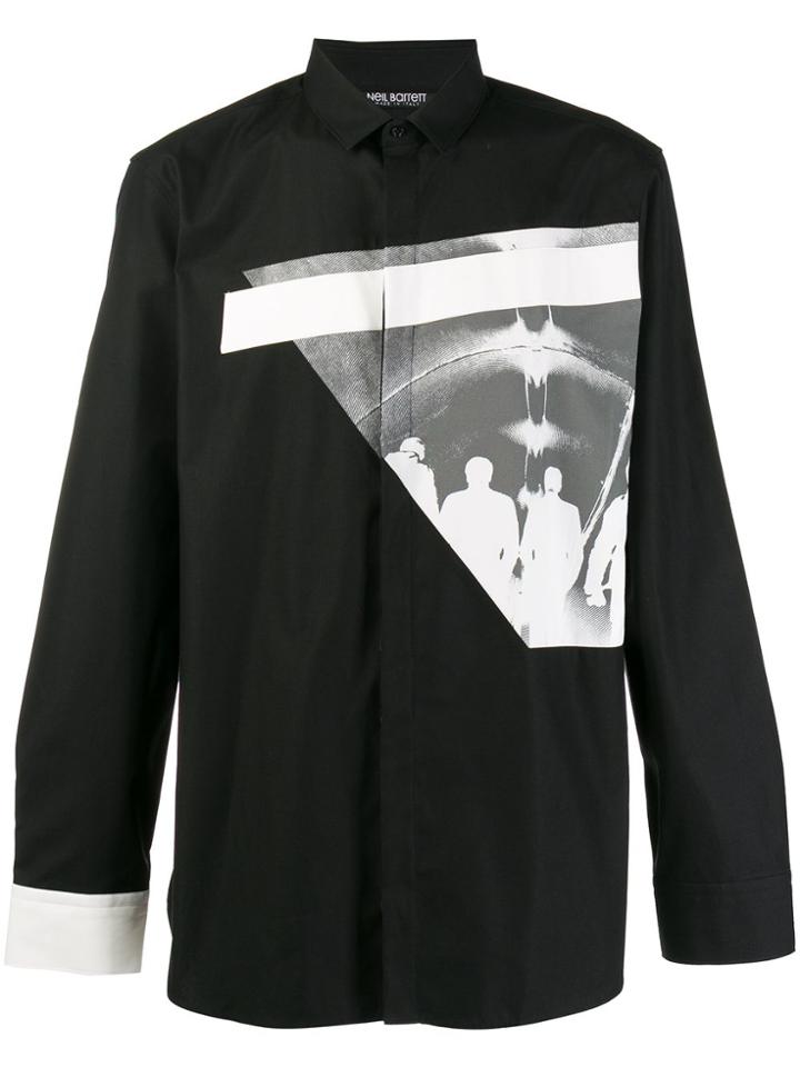 Neil Barrett Printed Button Shirt - Black
