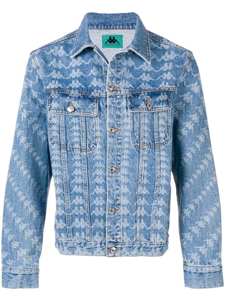 Kappa Logo Print Denim Jacket - Blue