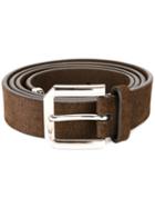 Brunello Cucinelli Silver-tone Hardware Belt, Men's, Size: 105, Brown, Leather
