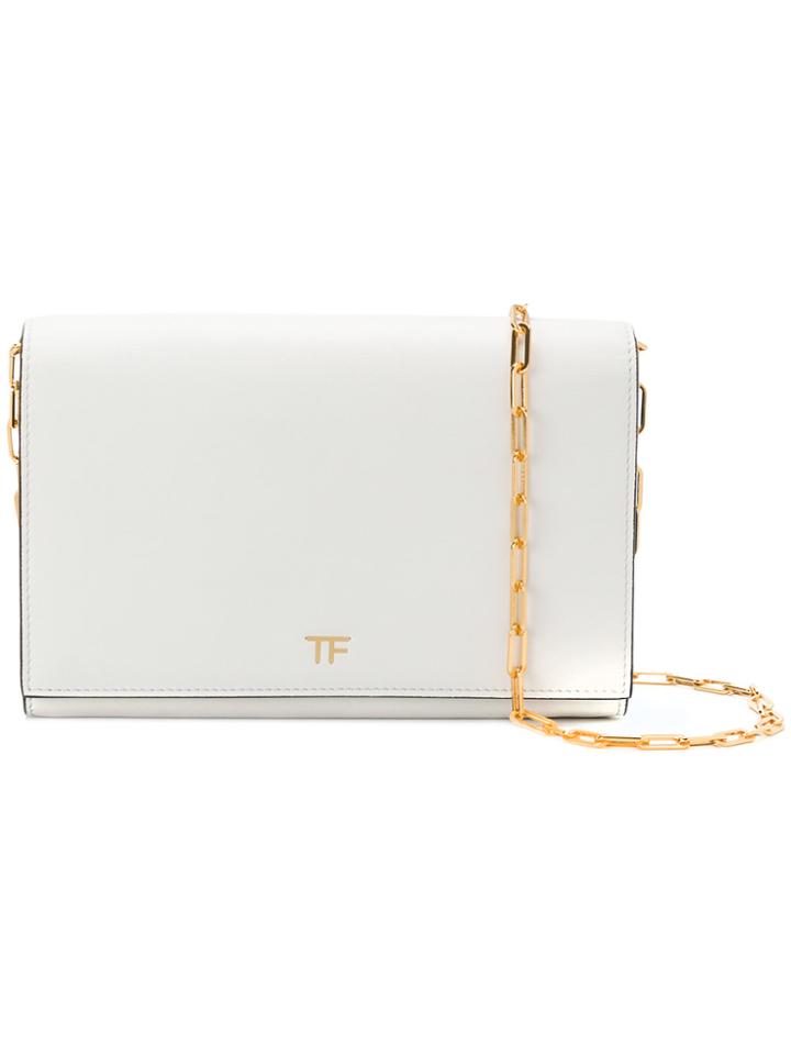 Tom Ford Chain Flap Wallet - White