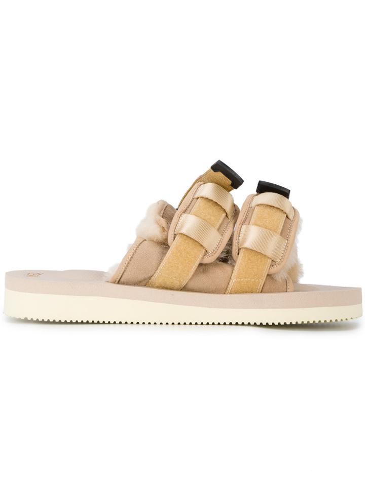 Suicoke Beige Suede Moto-vm2 Sandals - Nude & Neutrals